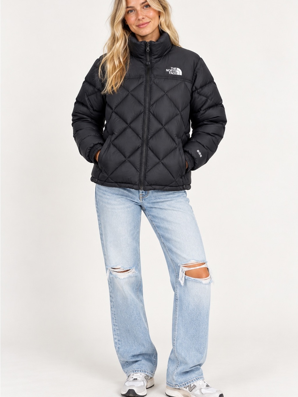 The North Face Women's Black Diamond-Quilt Goose Down Puffer Jacket